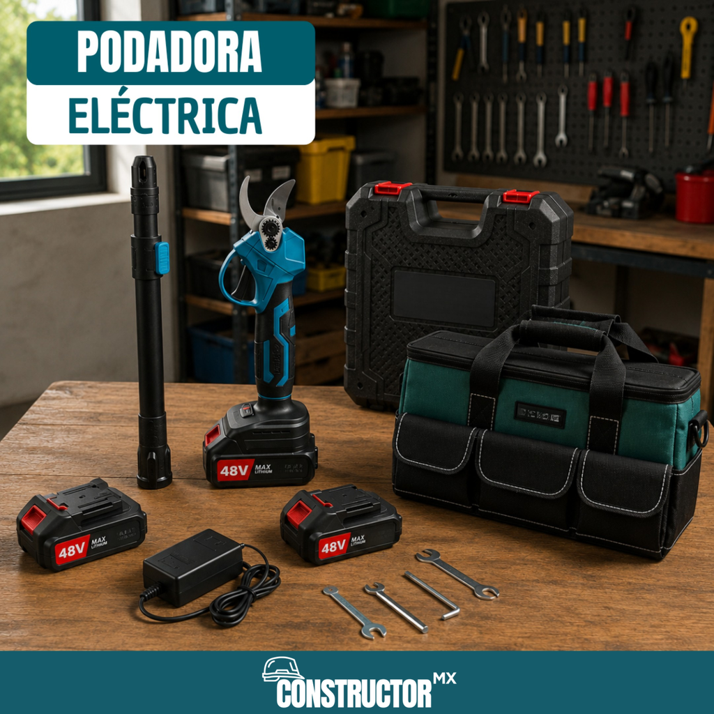 Podadora Eléctrica Inalámbrica con Brazo Extensor BiVolt 600W y 2 Baterías + REGALO: Bolsa Multiuso - ¡Llevá 2 y Pagá 1!